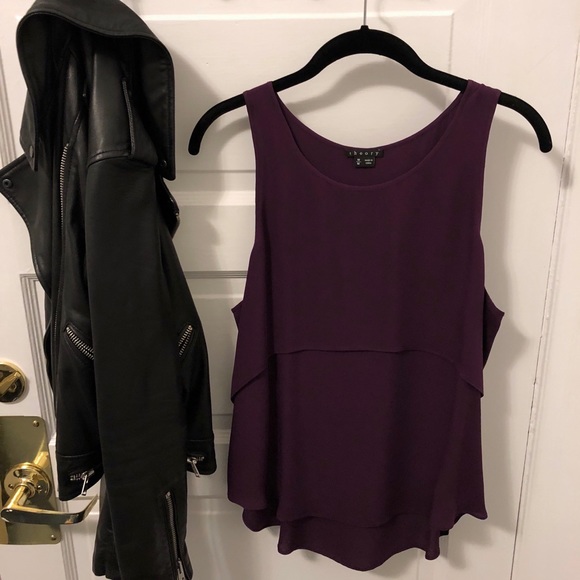 Dark purple theory sleeveless blouse - Picture 1 of 4